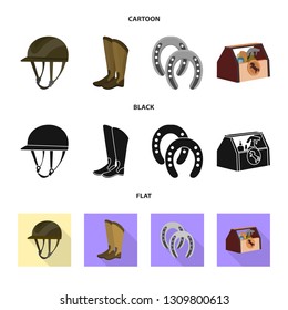 Vector design of equipment and riding icon. Collection of equipment and competition stock symbol for web.