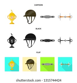 Vector design of equipment and riding icon. Collection of equipment and competition stock vector illustration.