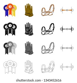 Vector design of equipment and riding icon. Collection of equipment and competition vector icon for stock.