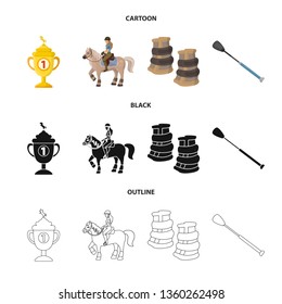 Vector design of equipment and riding icon. Set of equipment and competition stock vector illustration.