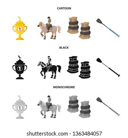 Vector design of equipment and riding icon. Set of equipment and competition vector icon for stock.
