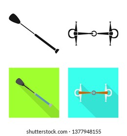 Vector design of equipment and riding icon. Collection of equipment and competition stock vector illustration.
