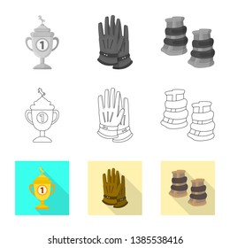 Vector design of equipment and riding icon. Collection of equipment and competition vector icon for stock.