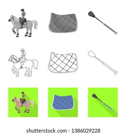 Vector design of equipment and riding icon. Collection of equipment and competition stock symbol for web.