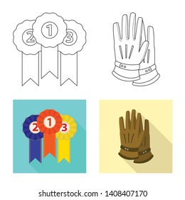 Vector design of equipment and riding icon. Collection of equipment and competition stock symbol for web.