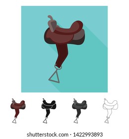 Vector design of equipment and riding icon. Set of equipment and competition stock vector illustration.