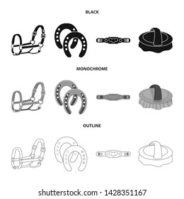 Vector design of equipment and riding icon. Collection of equipment and competition vector icon for stock.