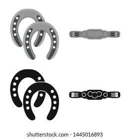 Vector design of equipment and riding icon. Set of equipment and competition vector icon for stock.
