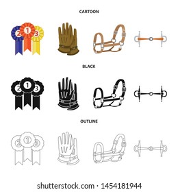 Vector design of equipment and riding icon. Collection of equipment and competition stock vector illustration.