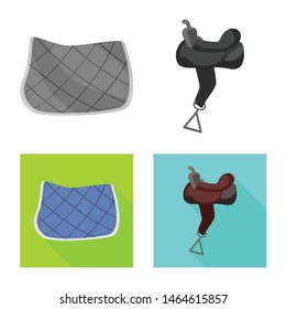 Vector design of equipment and riding icon. Set of equipment and competition stock symbol for web.