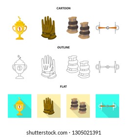 Vector design of equipment and riding logo. Set of equipment and competition stock vector illustration.