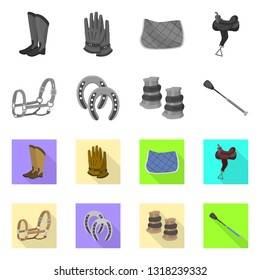 Vector design of equipment and riding logo. Collection of equipment and competition stock vector illustration.