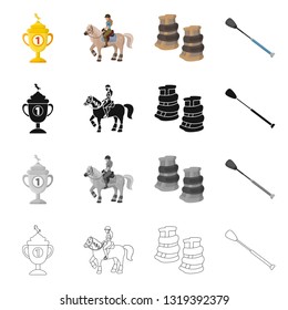 Vector design of equipment and riding logo. Collection of equipment and competition vector icon for stock.