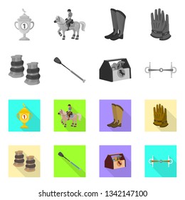 Vector design of equipment and riding logo. Collection of equipment and competition vector icon for stock.