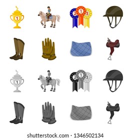 Vector design of equipment and riding logo. Collection of equipment and competition vector icon for stock.