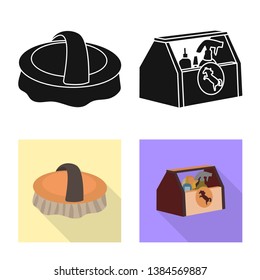 Vector design of equipment and riding logo. Set of equipment and competition vector icon for stock.