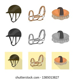 Vector design of equipment and riding logo. Collection of equipment and competition vector icon for stock.