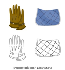 Vector design of equipment and riding logo. Set of equipment and competition stock vector illustration.