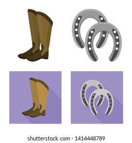 Vector design of equipment and riding logo. Set of equipment and competition stock vector illustration.