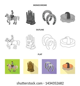 Vector design of equipment and riding logo. Collection of equipment and competition vector icon for stock.