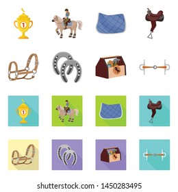 Vector design of equipment and riding logo. Collection of equipment and competition stock vector illustration.
