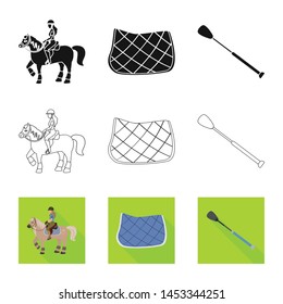 Vector design of equipment and riding logo. Collection of equipment and competition stock vector illustration.