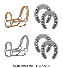Vector design of equipment and riding logo. Set of equipment and competition stock vector illustration.