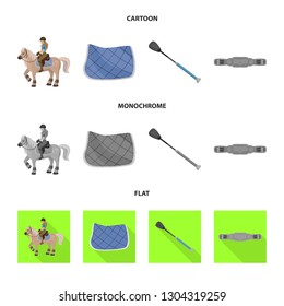 Vector design of equipment and riding sign. Collection of equipment and competition stock symbol for web.