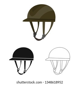 Vector design of equipment and riding sign. Collection of equipment and competition stock symbol for web.