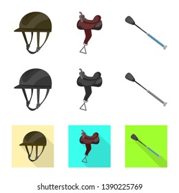 Vector design of equipment and riding sign. Collection of equipment and competition stock symbol for web.