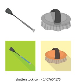 Vector design of equipment and riding sign. Set of equipment and competition vector icon for stock.