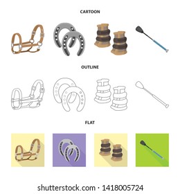 Vector design of equipment and riding sign. Collection of equipment and competition vector icon for stock.