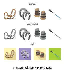 Vector design of equipment and riding sign. Collection of equipment and competition vector icon for stock.