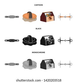 Vector design of equipment and riding sign. Set of equipment and competition vector icon for stock.