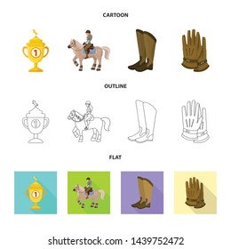 Vector design of equipment and riding sign. Set of equipment and competition vector icon for stock.