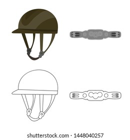 Vector design of equipment and riding sign. Collection of equipment and competition stock symbol for web.