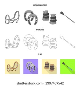 Vector design of equipment and riding symbol. Collection of equipment and competition vector icon for stock.