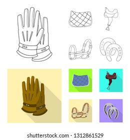 Vector design of equipment and riding symbol. Collection of equipment and competition stock vector illustration.