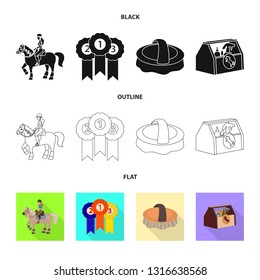 Vector design of equipment and riding symbol. Collection of equipment and competition stock vector illustration.
