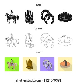 Vector design of equipment and riding symbol. Collection of equipment and competition vector icon for stock.