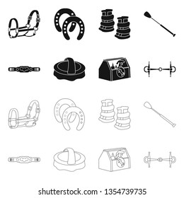 Vector design of equipment and riding symbol. Collection of equipment and competition vector icon for stock.