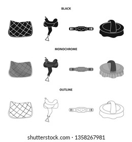 Vector design of equipment and riding symbol. Collection of equipment and competition vector icon for stock.