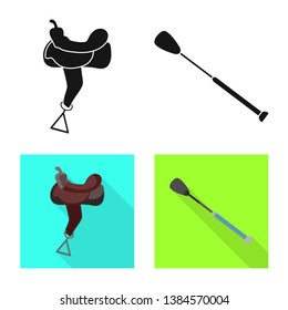Vector design of equipment and riding symbol. Collection of equipment and competition stock vector illustration.