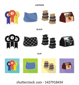 Vector design of equipment and riding symbol. Set of equipment and competition vector icon for stock.