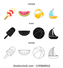 Vector design of equipment and swimming icon. Set of equipment and activity vector icon for stock.