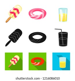 Vector design of equipment and swimming icon. Collection of equipment and activity stock vector illustration.