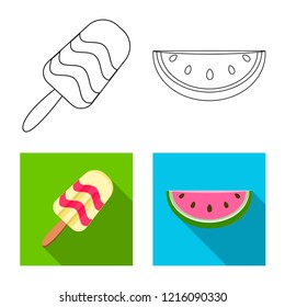 Vector design of equipment and swimming icon. Collection of equipment and activity stock vector illustration.