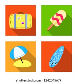 Vector design of equipment and swimming icon. Collection of equipment and activity stock symbol for web.