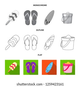 Vector design of equipment and swimming icon. Set of equipment and activity stock symbol for web.