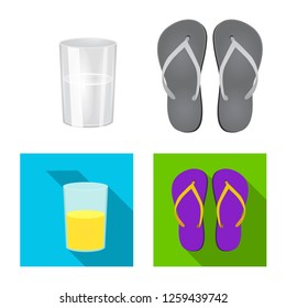 Vector design of equipment and swimming icon. Collection of equipment and activity stock vector illustration.